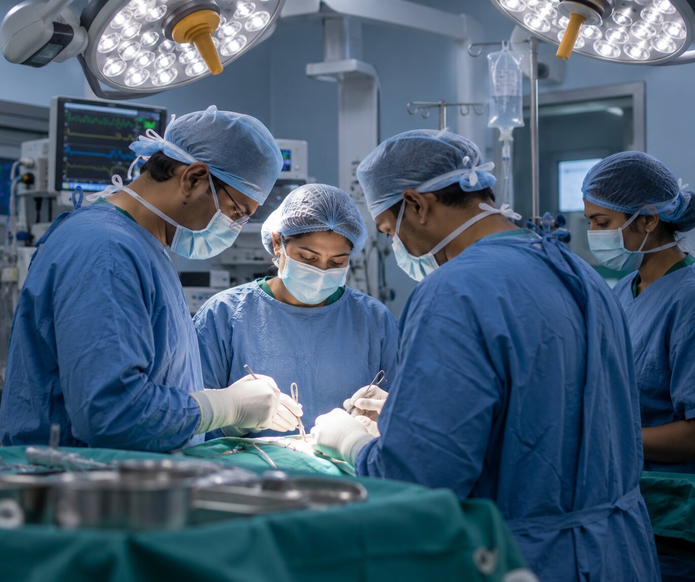 Surgical team in a modern operation theatre